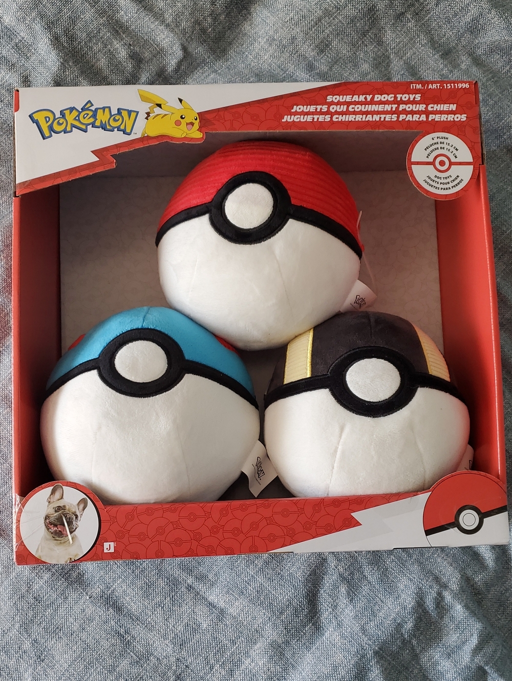 Pokemon Pokeballs Squeaky Dog Toys Set